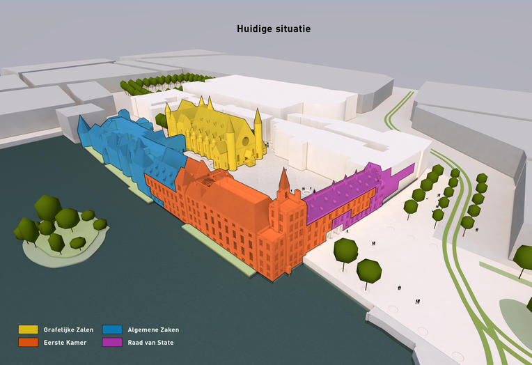 Het Binnenhof, Den Haag  –  Demarcatie huidige situatie