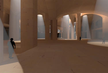 Great Epyptian Museum, Cairo, EG  –  De tussengelegen ruimtes zijn gereserveerd voor tentoonstellingsruimten, trappen en diensten.