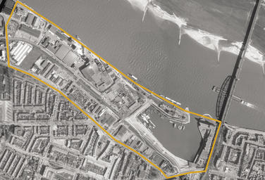 Waalfront, Nijmegen  –   boundaries of the plan area