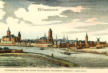 Waalfront, Nijmegen  –  Oude prent Nijmegen