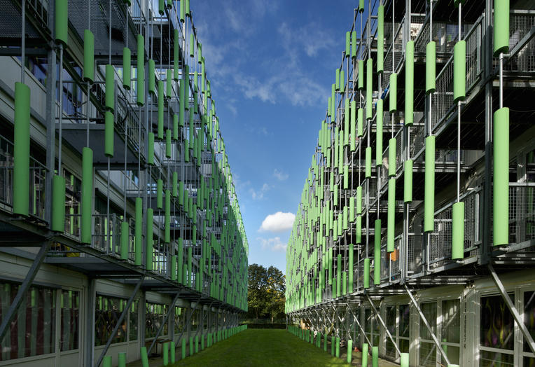Student accommodation, Diemen  –  green curtain